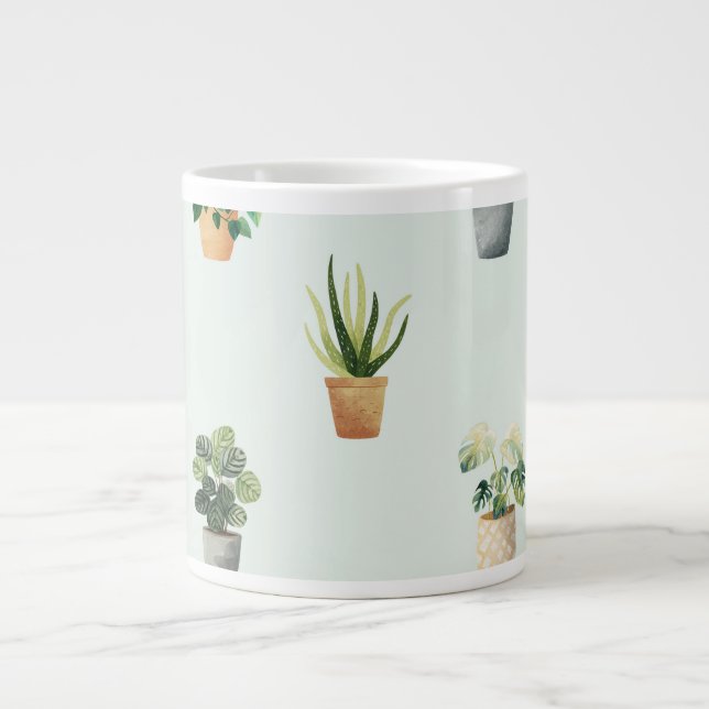 Grande Tasse Motif de plante d'intérieur Botanique Conception d (Devant)