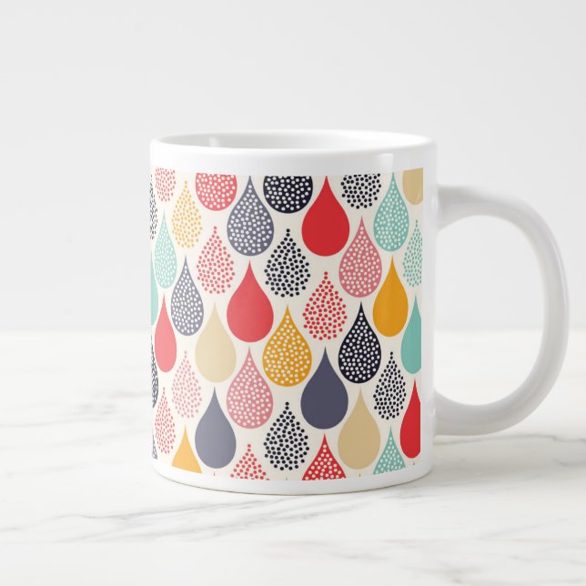 Grande Tasse Motif de point d'art pop Raindrop (Droite)