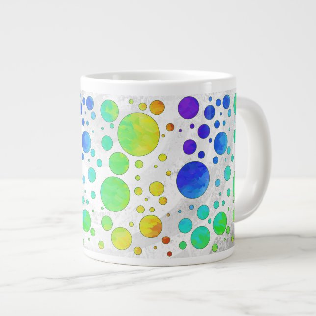 Grande Tasse Motif de point Rainbow Icy Polka (Devant droit)