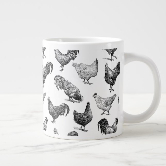 Grande Tasse Motif de poulet de la ferme Retro Country (Droite)