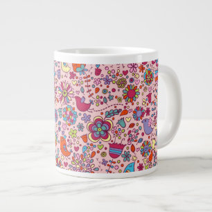Grande Tasse motif de printemps aux fleurs colorées