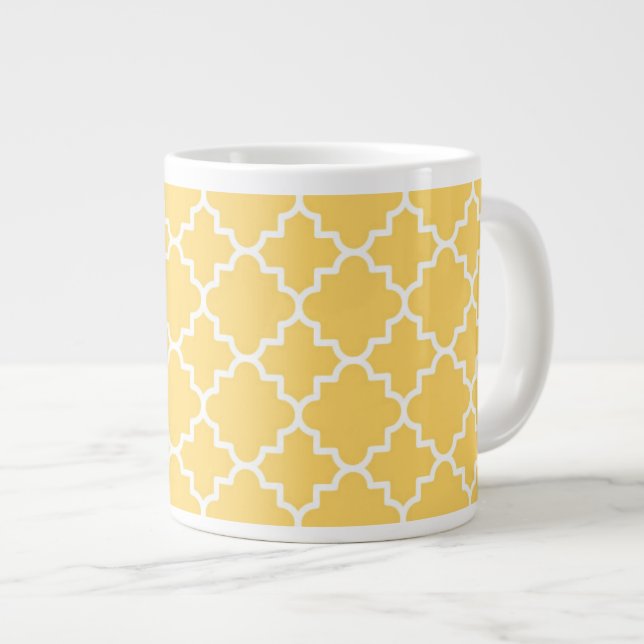 Grande Tasse Motif de Quatrefoil jaune (Devant droit)