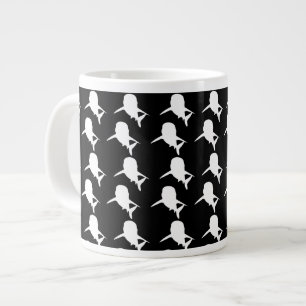 Grande Tasse Motif de requin-baleine noire et blanche Ombre