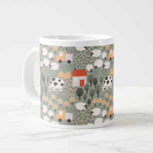 Grande Tasse Motif de scène de ferme mignonne