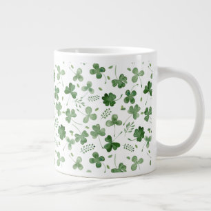 Grande Tasse Motif de Shamrock d'aquarelle douce
