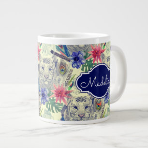 Grande Tasse Motif de tigre de style indien Vintage  Ajouter vo