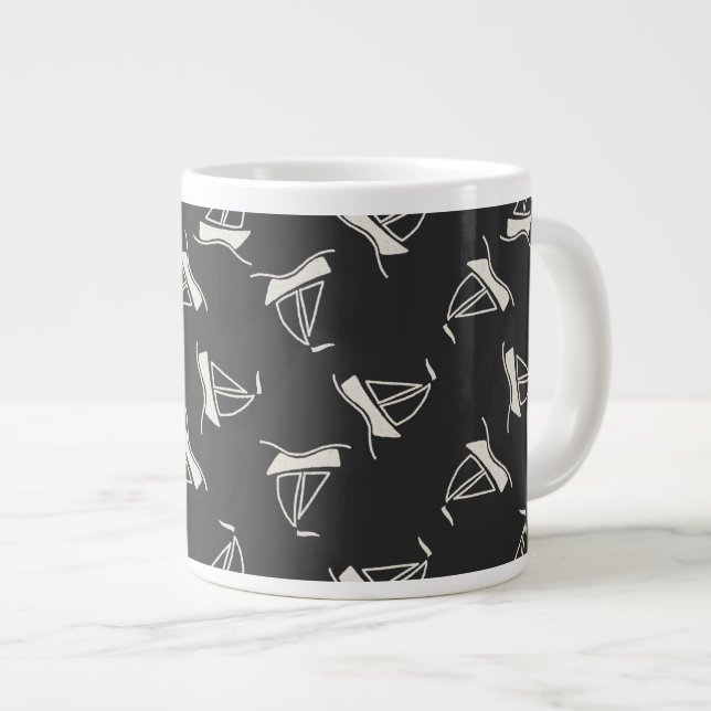 Grande Tasse Motif de voilier de griffonnage (Devant droit)
