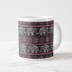 Grande Tasse Motif d'éléphant noir