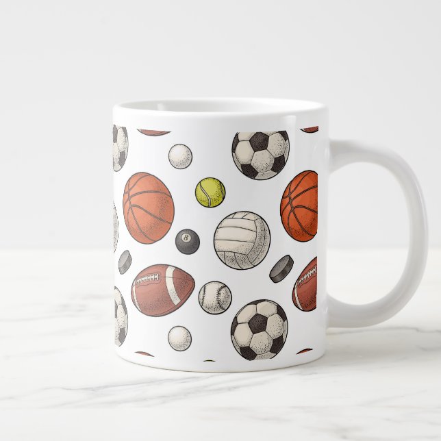 Grande Tasse Motif d'équipements sportifs (Droite)