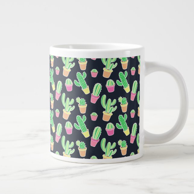 Grande Tasse Motif des cactus à aquarelle de Neon (Droite)