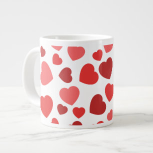 Grande Tasse Motif Des Coeurs, Coeurs Rouges, Motif Des Coeurs