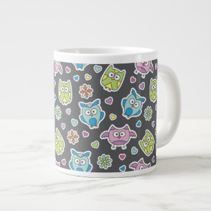 Grande Tasse motif des hiboux de bande dessinée