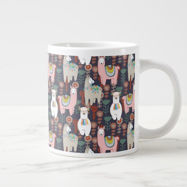 Grande Tasse Motif des lamas colorées (Droite)