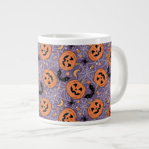 Grande Tasse Motif d'Halloween violet Jack-O-lanterne