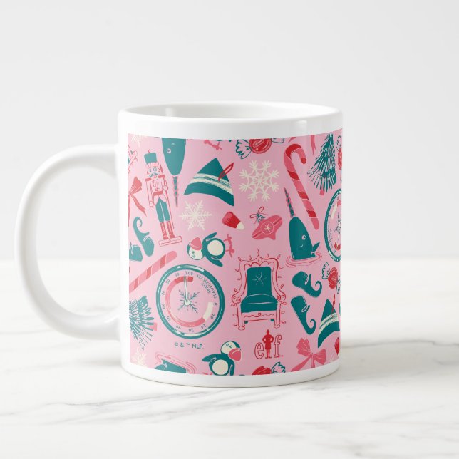 Grande Tasse Motif d'icône encadrée Elf Holiday (Gauche)