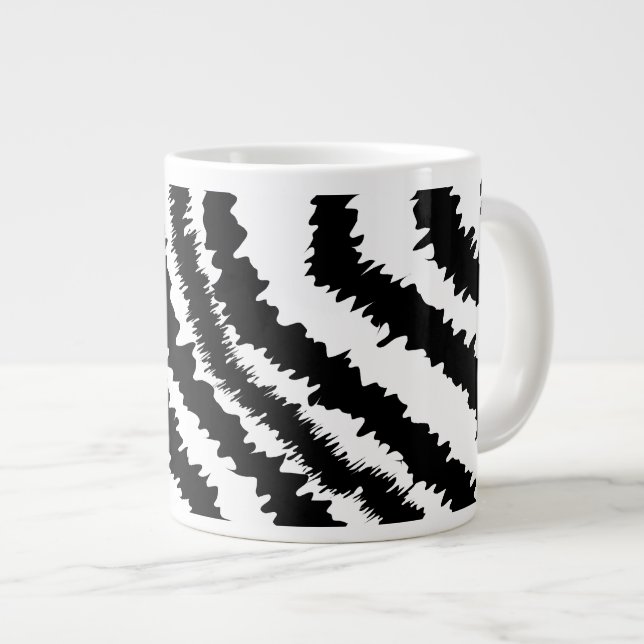 Grande Tasse Motif d'impression Zebra noir. (Devant droit)
