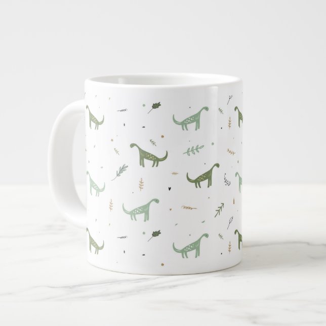 Grande Tasse Motif Dinosaure Vert (Devant gauche)