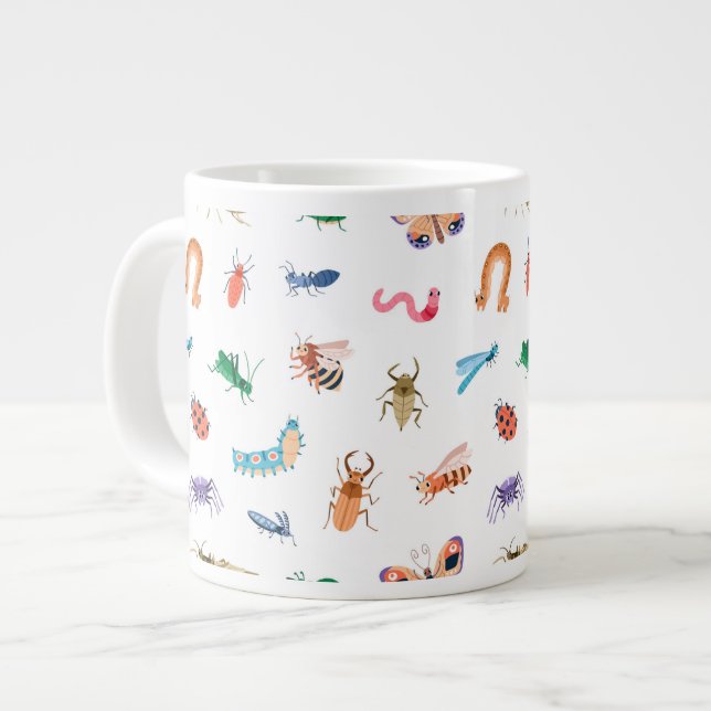 Grande Tasse Motif d'insectes coloré mignon (Devant gauche)