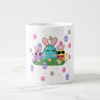 Grande Tasse Motif d'oeufs de pâques esthétiques et mignons