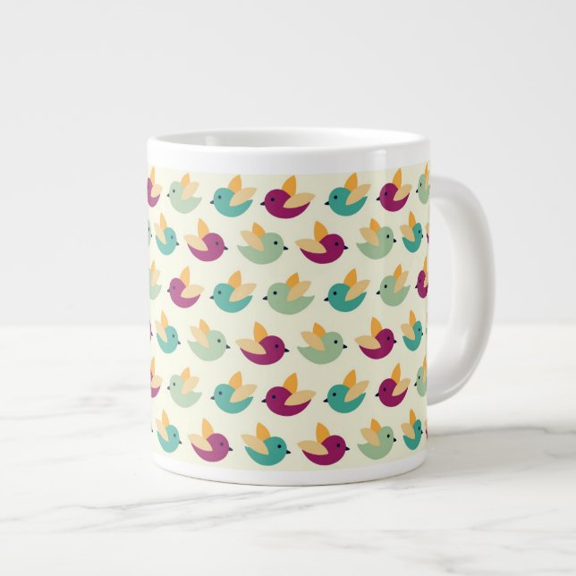 Grande Tasse Motif d'oiseaux (Devant droit)
