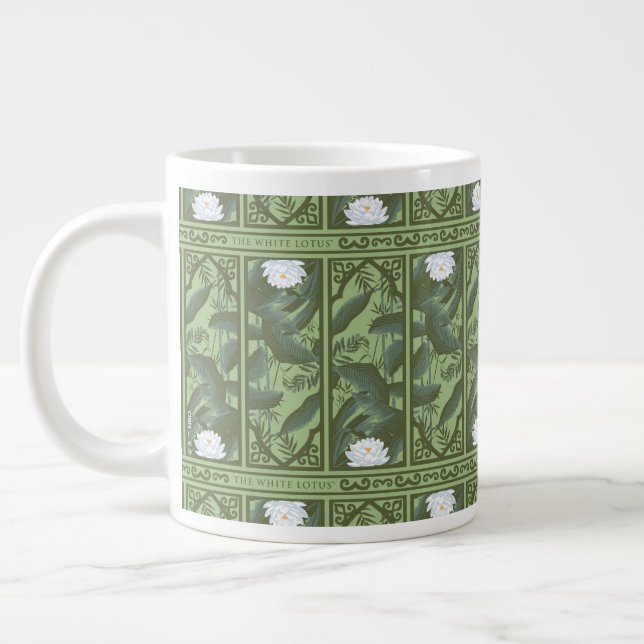 Grande Tasse Motif du panneau Lotus Botanique - Le Lotus Blanc (Gauche)