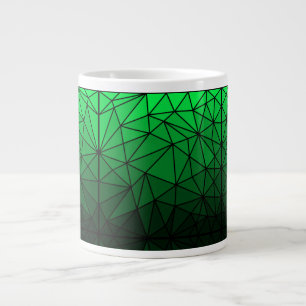 Grande Tasse Motif en verre tendu 02.Vert.Ligne noire BG