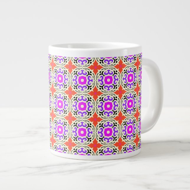 Grande Tasse Motif ethnique avec motifs marocains (Devant droit)