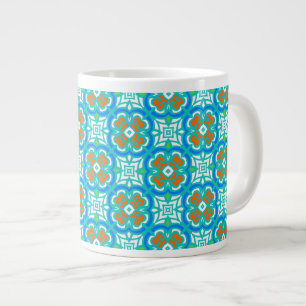 Grande Tasse Motif ethnique Turquoise