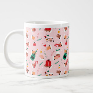 Grande Tasse Motif Festif des Mains de Vacances