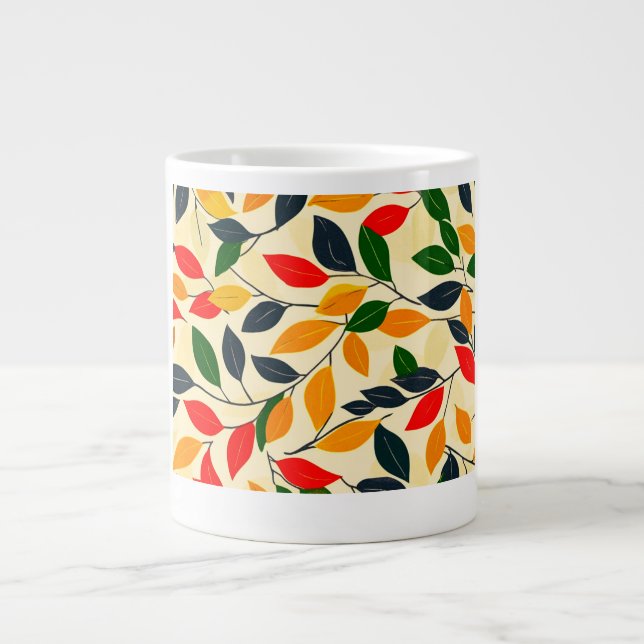 Grande Tasse Motif feuille automne (Devant)
