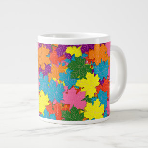 Grande Tasse Motif feuille d'érable coloré
