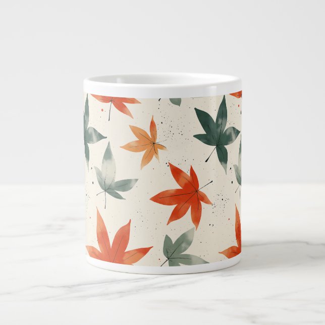 Grande Tasse Motif Feuilles d'automne (Devant)