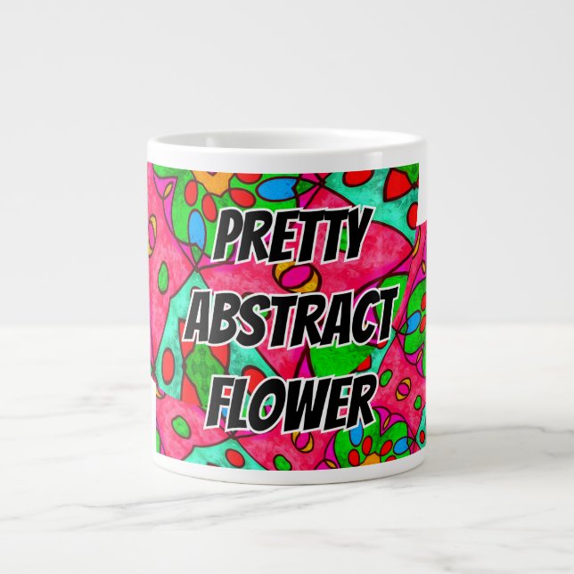 Grande Tasse Motif Fleurs Abstraites uniques (Devant)