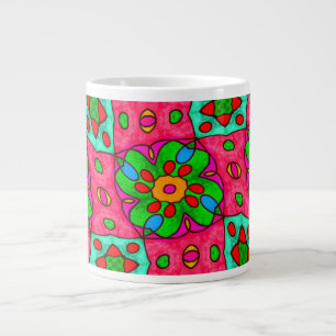 Grande Tasse Motif Fleurs Abstraites uniques