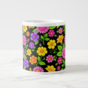 Grande Tasse Motif floral exotique coloré-35681