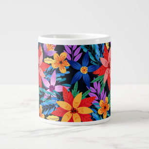 Grande Tasse Motif Floral Exotique Coloré-68578