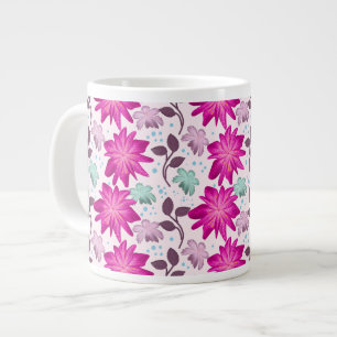 Grande Tasse Motif floral rose vibrant Fleurs modernes audaci