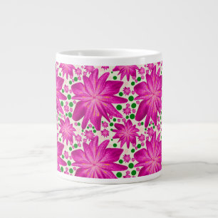 Grande Tasse Motif floral rose vif sans couture 