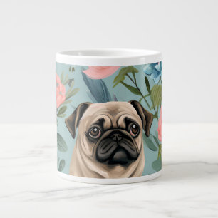 Grande Tasse Motif floral vintage de carlin mignon botanique de