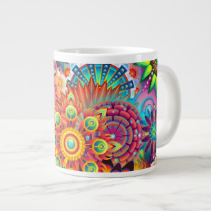 Grande Tasse Motif funky rétro Abstrait Bohème