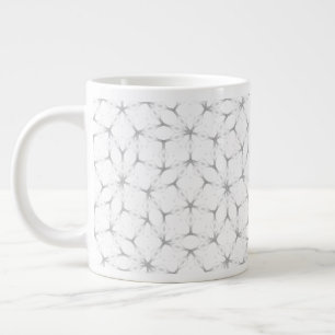 Grande Tasse Motif géométrique blanc et argenté