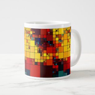 Grande Tasse Motif géométrique d'arc-en-ciel vibrant abstrait