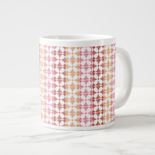 Grande Tasse motif géométrique des rayures rouges ikat