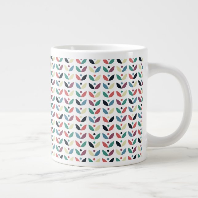 Grande Tasse Motif géométrique floral d'art populaire (Droite)