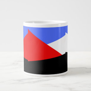 Grande Tasse Motif géométrique harlequin moderne rouge bleu noi