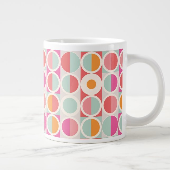 Grande Tasse Motif géométrique rose orange (Droite)
