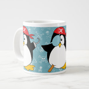 Grande Tasse Motif graphique de pingouin de pirate