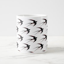 Motif Hirondelles Noires en Vol