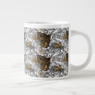 Grande Tasse Motif Leopard & Peonies