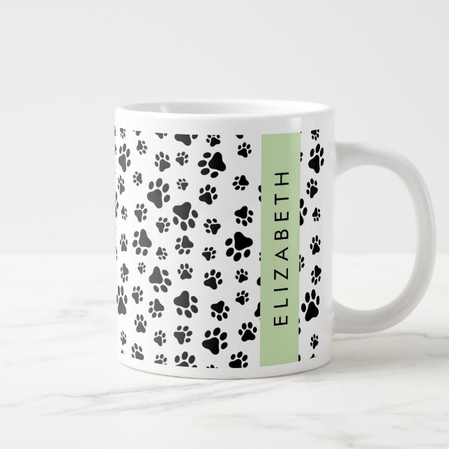 Grande Tasse Motif mâle, Patrouilles de chien, Noir et Blanc, V (Droite)